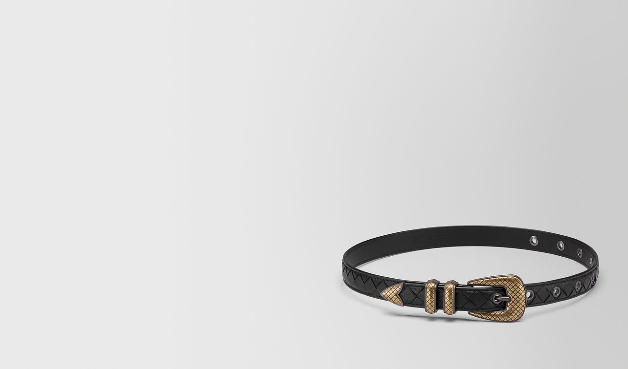 nero intrecciato nappa belt landing