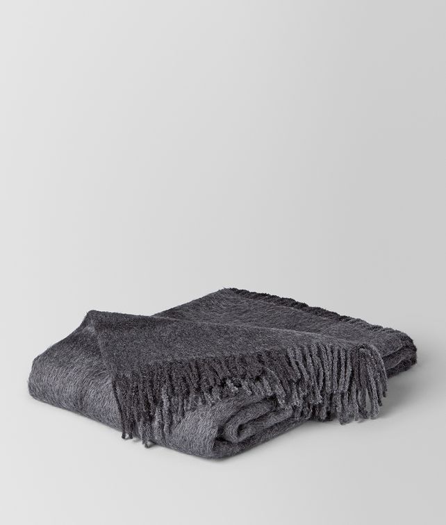 BOTTEGA VENETA ANTHRACITE DARK GREY ALPACA AND WOOL KAUNIS BLANKET BLANKET E fp