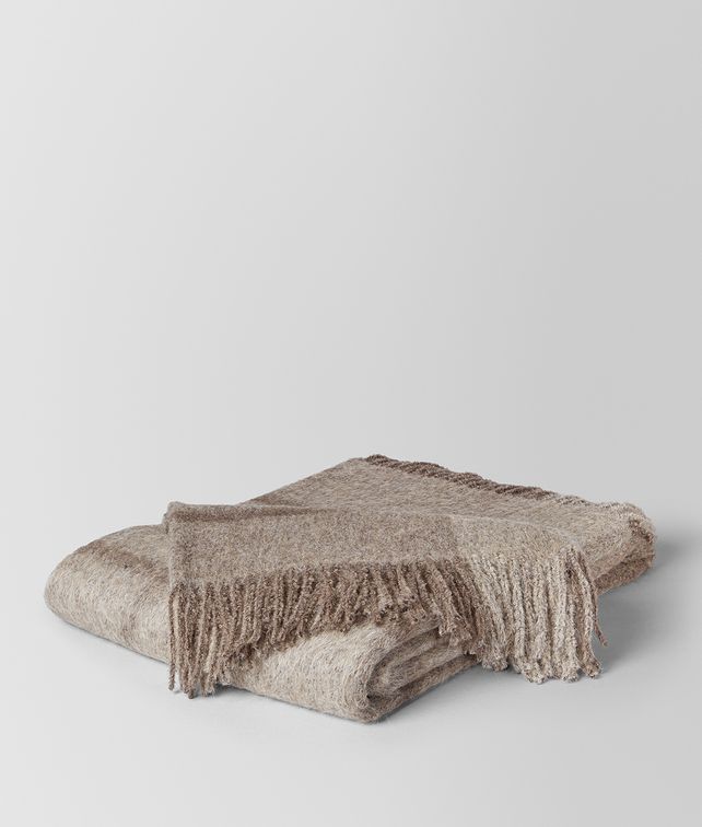 BOTTEGA VENETA GRAPHITE MEDIUM GREY ALPACA AND WOOL KAUNIS BLANKET BLANKET E fp