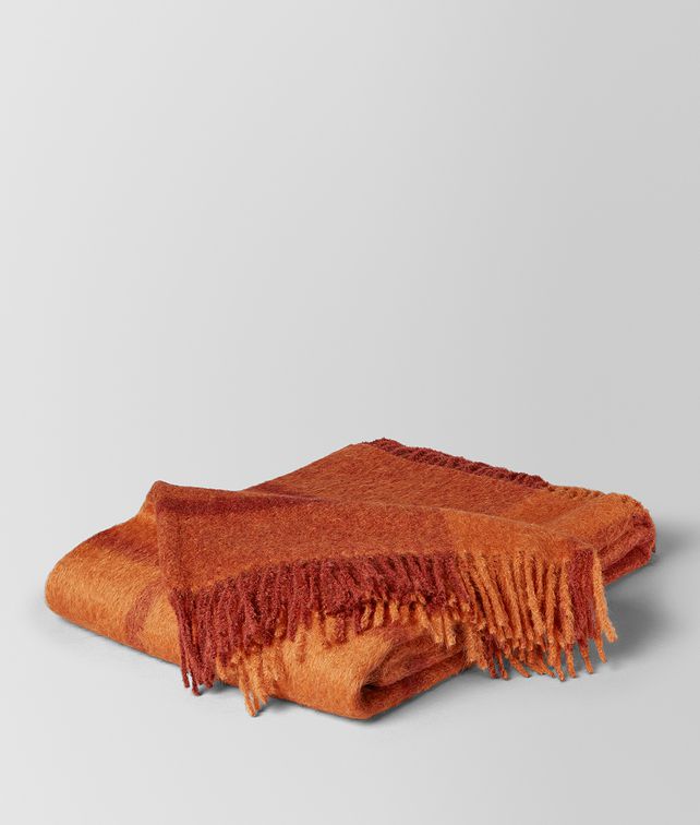 BOTTEGA VENETA TANGERINE ORANGE ALPACA AND WOOL KAUNIS BLANKET BLANKET E fp