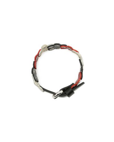 REDValentino FLOWER PUZZLE LEATHER BRACELET