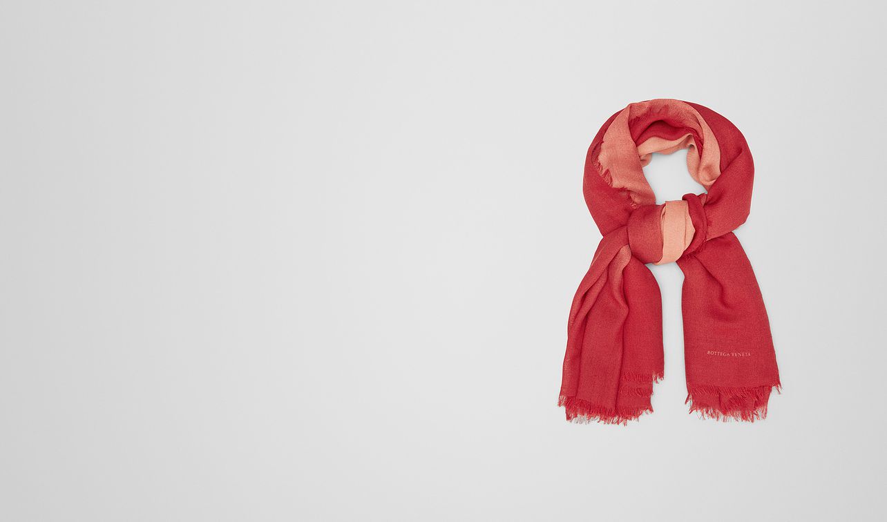 red wool scarf landing