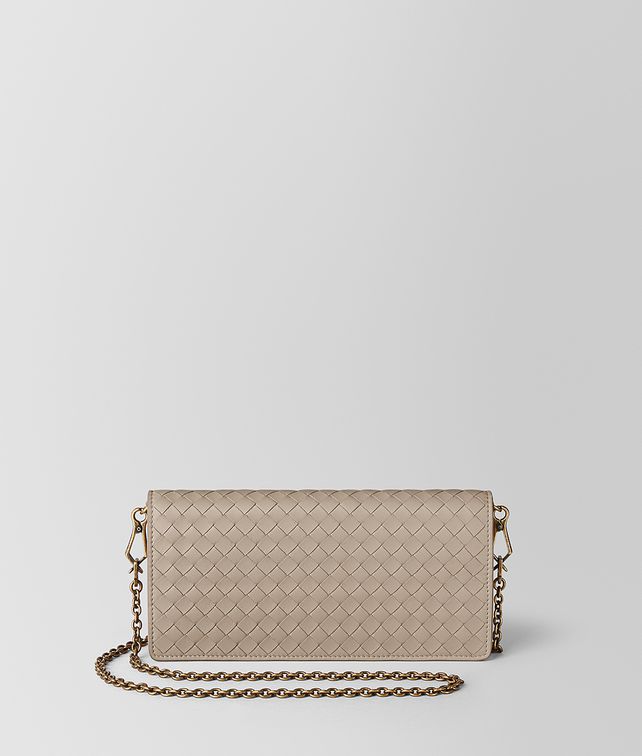 BOTTEGA VENETA PORTAFOGLIO CON CATENA IN INTRECCIATO NAPPA MINK Borsa mini e pochette Donna fp