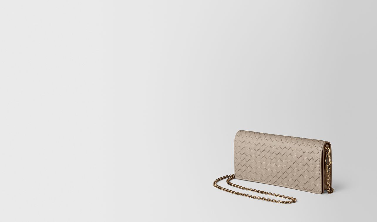 mink intrecciato nappa chain wallet landing
