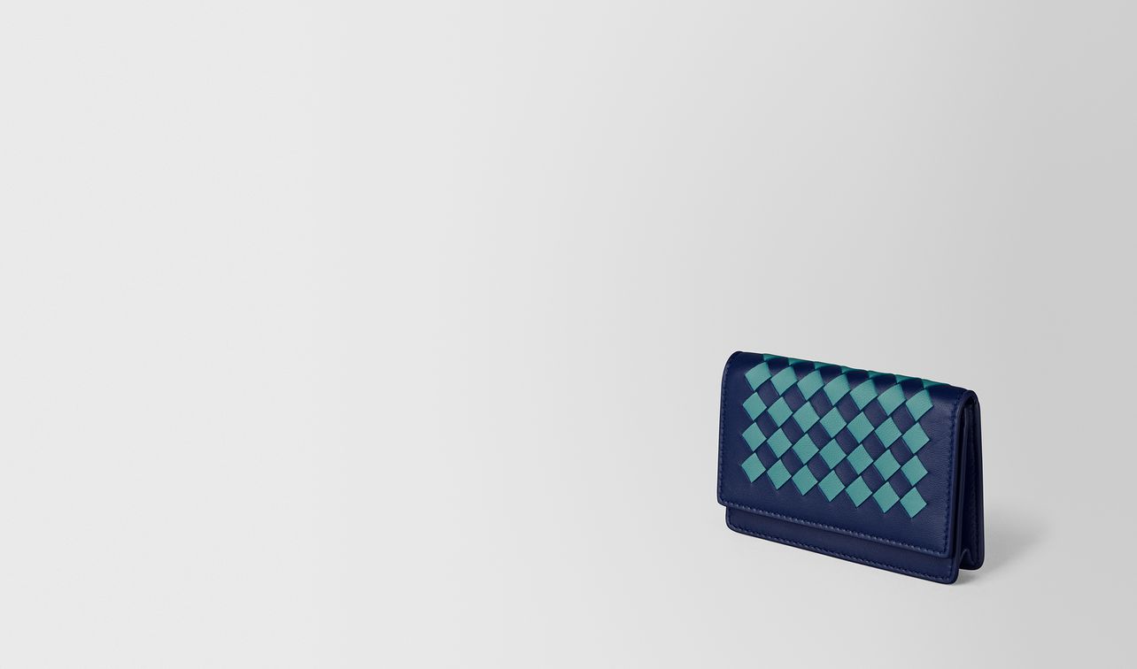 atlantic/aqua intrecciato checker card case landing