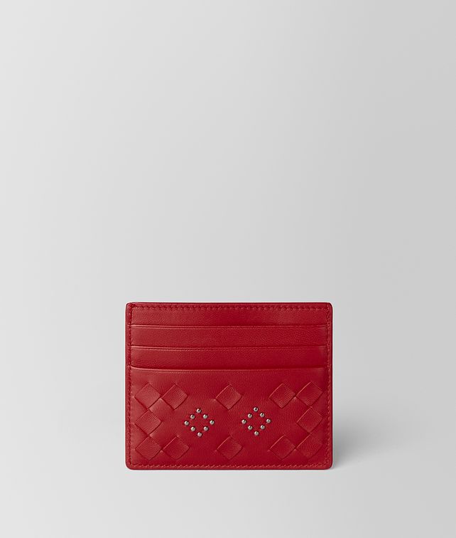 BOTTEGA VENETA CHINA RED NAPPA MICROSTUDS CARD CASE Card Case E fp