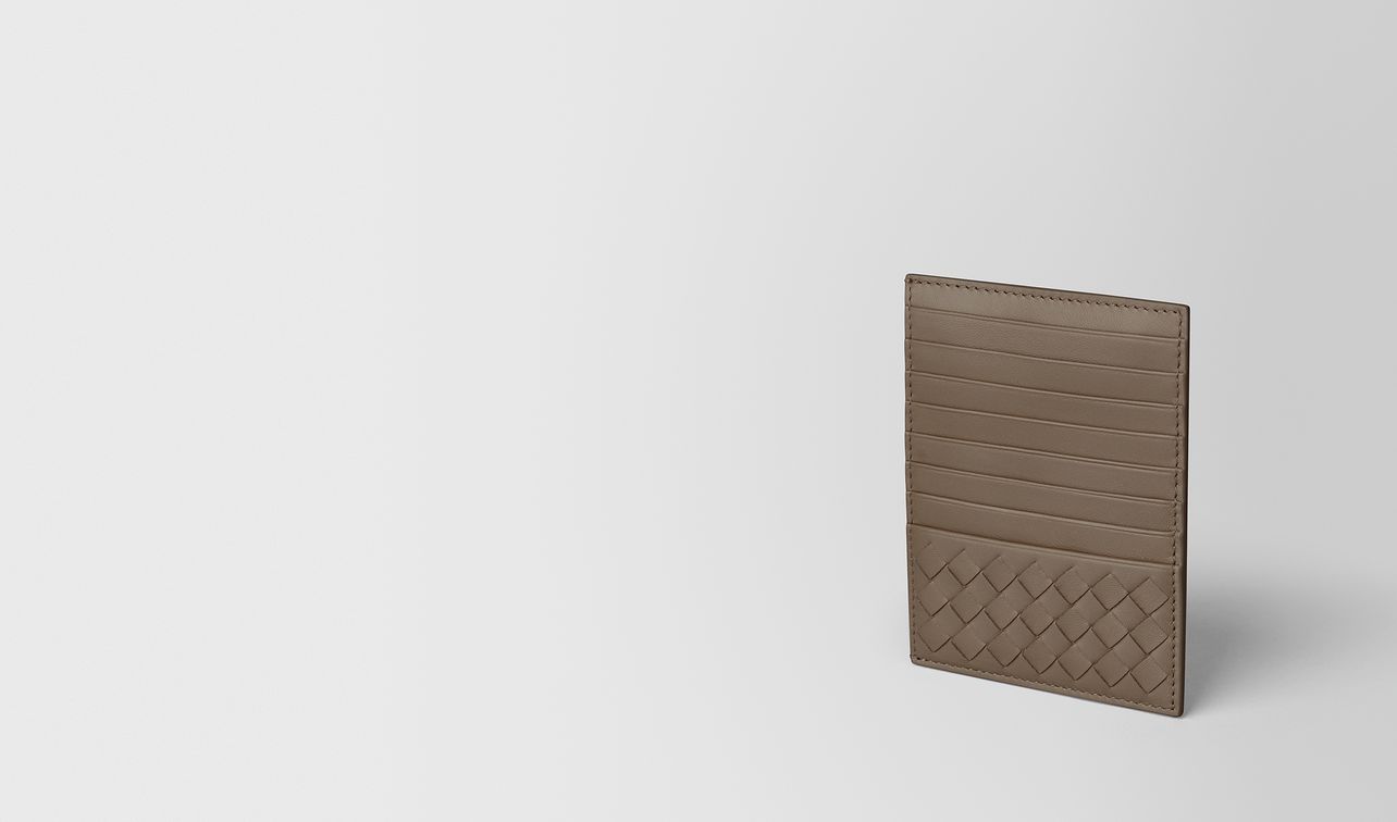 porta carte in intrecciato nappa limestone landing