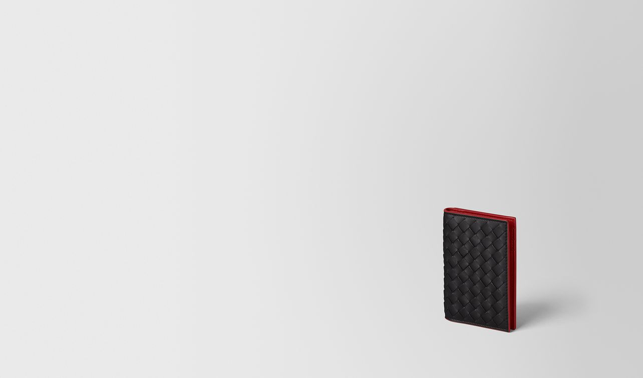 nero intrecciato vn/china red nappa card case landing