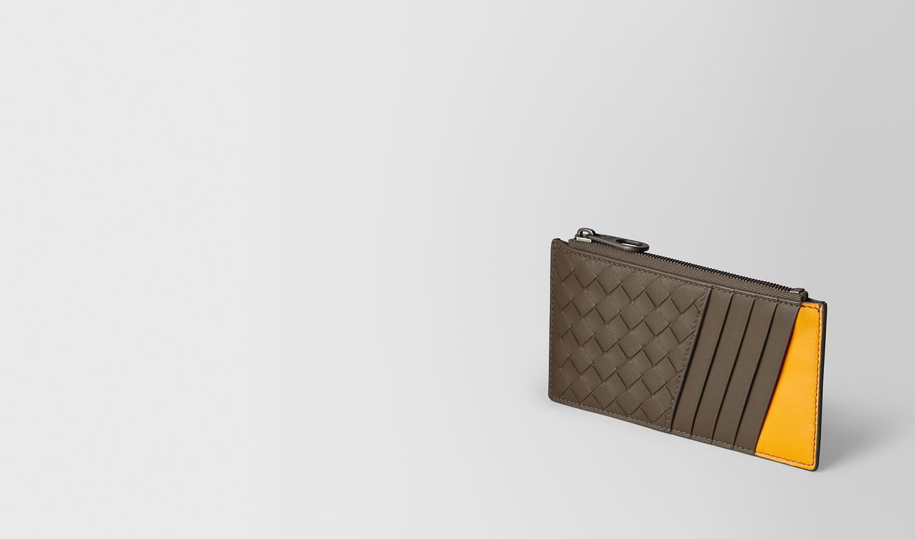 steel/sunset intrecciato nappa card case landing