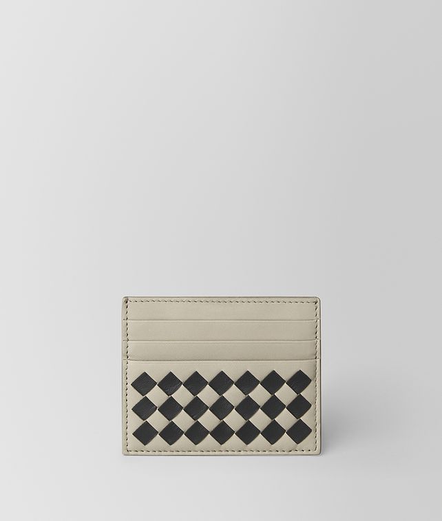 BOTTEGA VENETA CEMENT/NERO CHECKER NAPPA CARD CASE Card Case Man fp