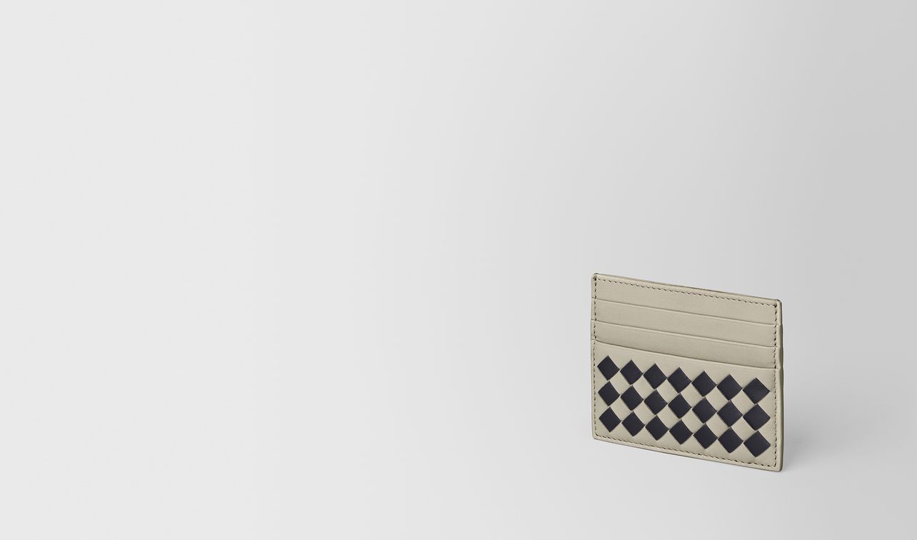porta carte in nappa checker cement/nero landing