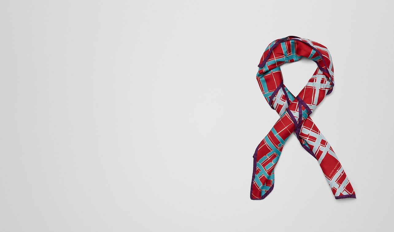 sky blue silk foulard landing