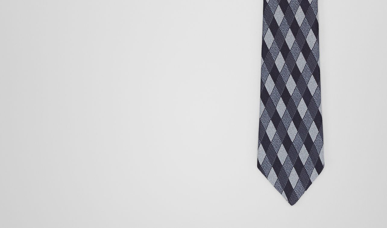 cravatta in seta midnight blue/sky blue landing