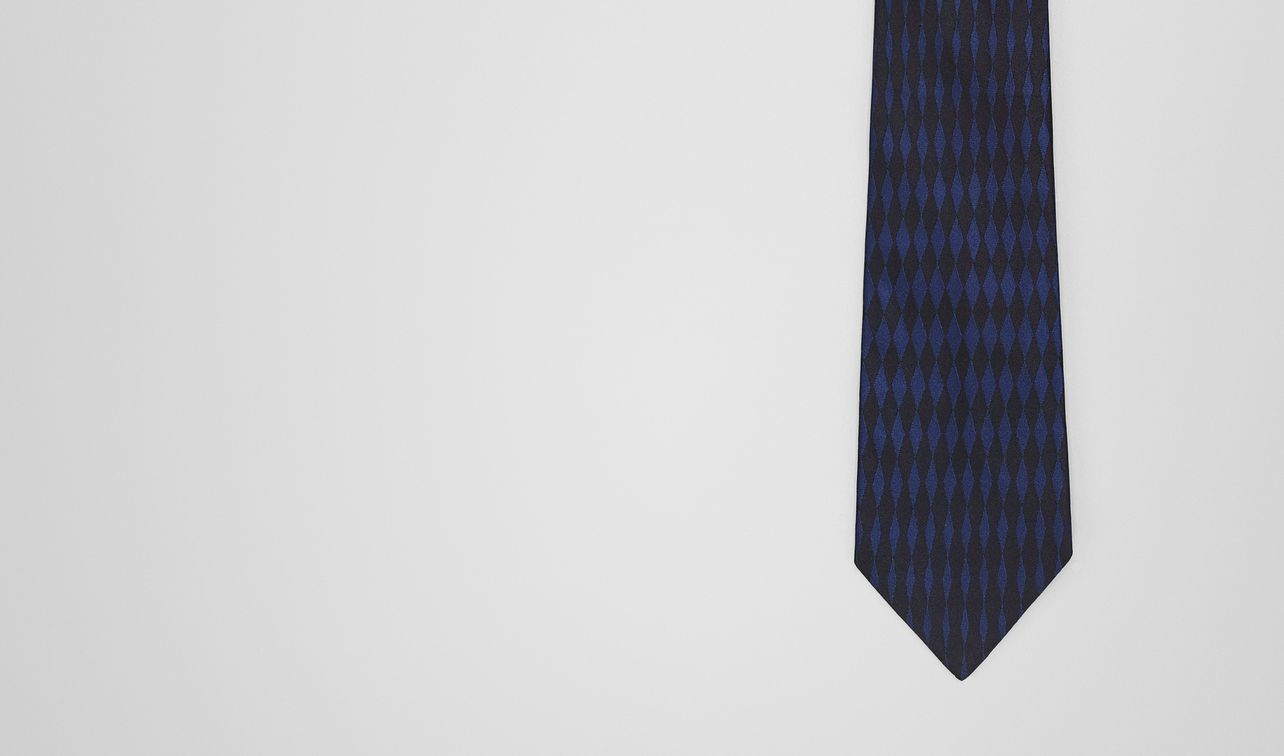 midnight blue silk tie landing