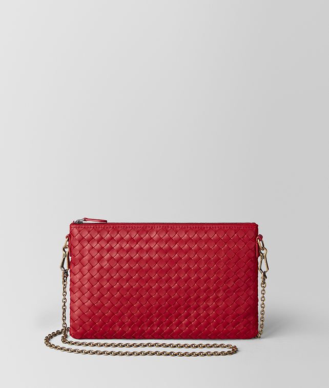 BOTTEGA VENETA CHINA RED INTRECCIATO NAPPA BILETTO CHAIN Mini Bag and Pouche Woman fp
