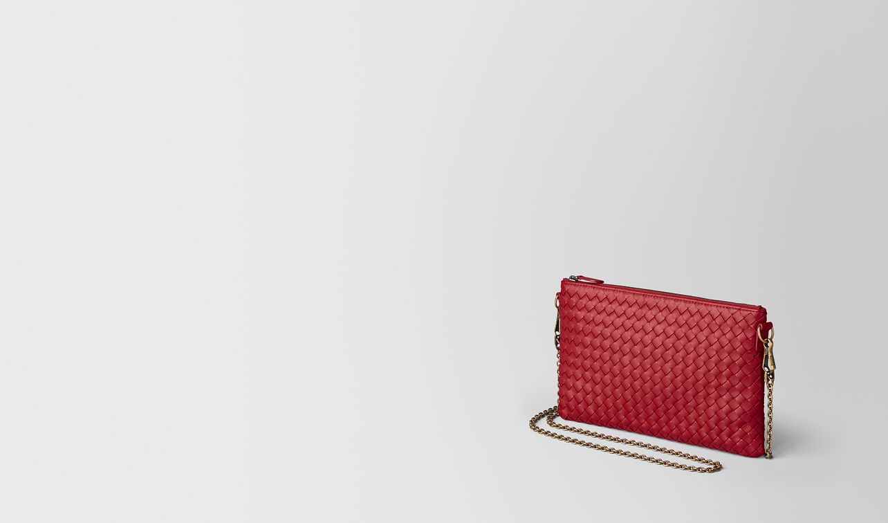 china red intrecciato nappa biletto chain landing
