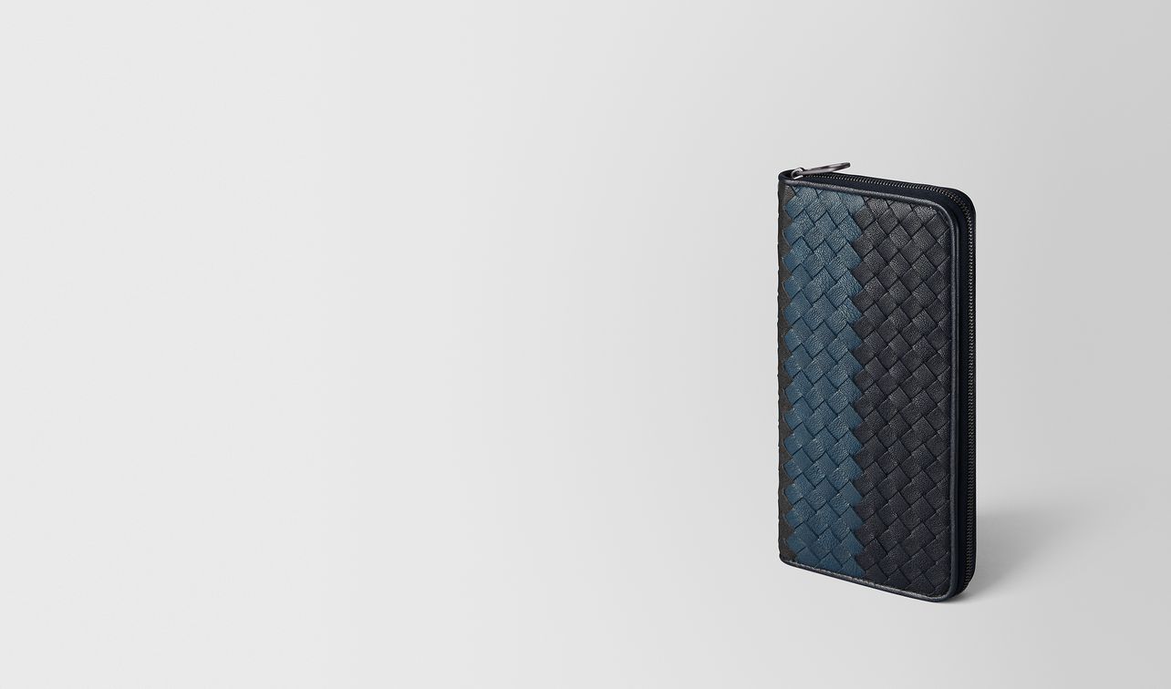 portefeuille à fermeture zippée en agneau club intrecciato multicolor landing