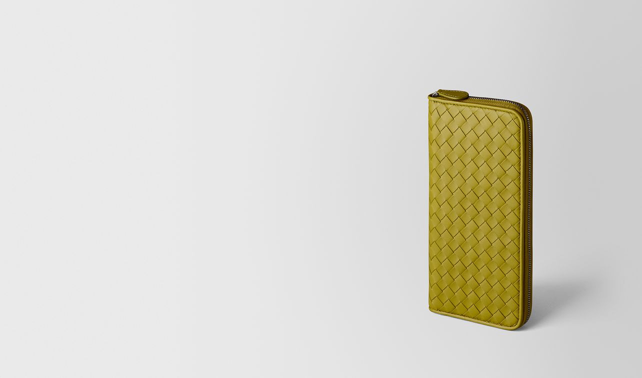 chamomile intrecciato nappa zip around wallet landing