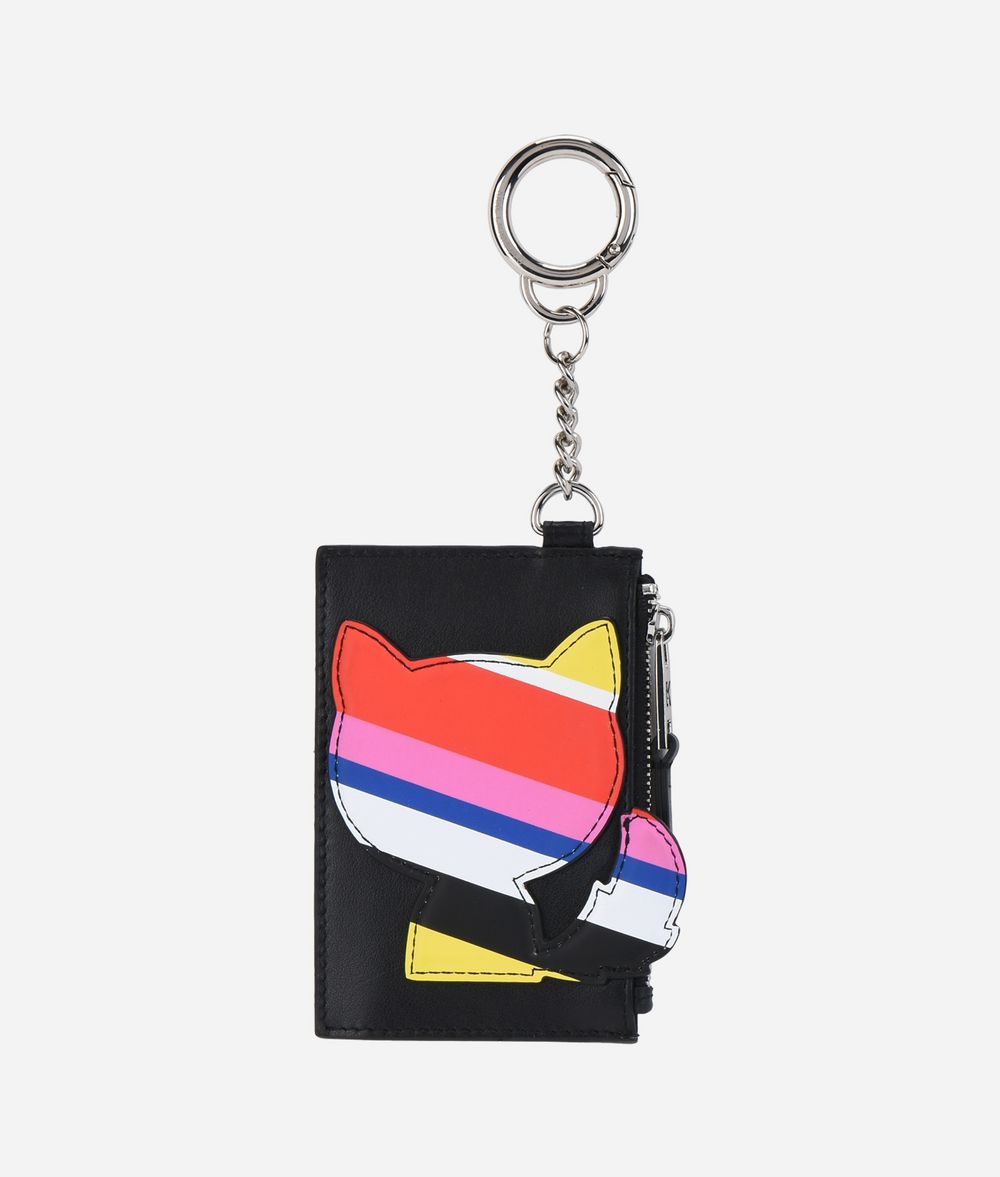 KARL LAGERFELD Porte-monnaie porte-clés en cuir K/Stripes Porte-monnaie Femme f