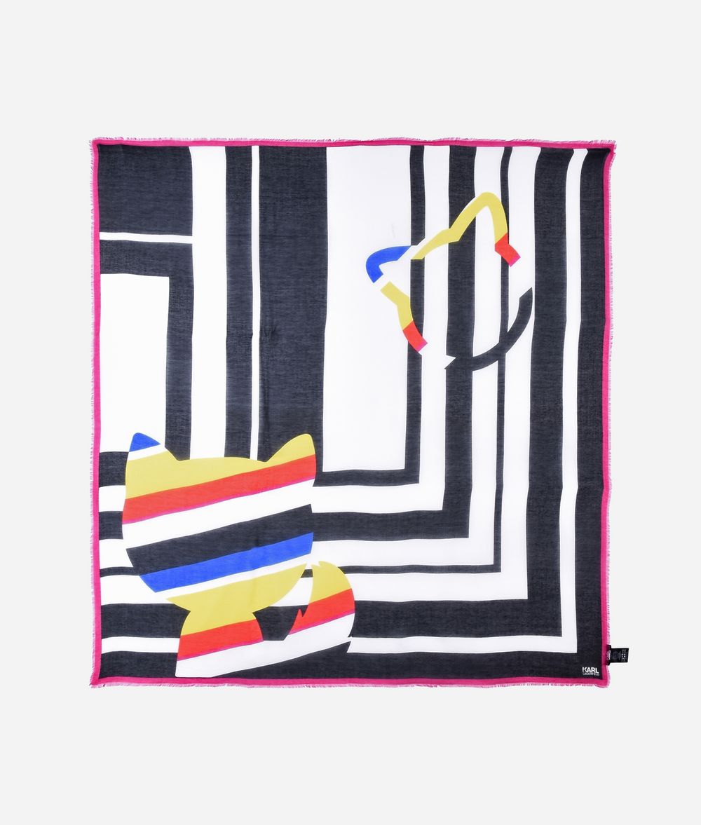 KARL LAGERFELD K/Stripes Modal Silk Scarf Scarf Woman f