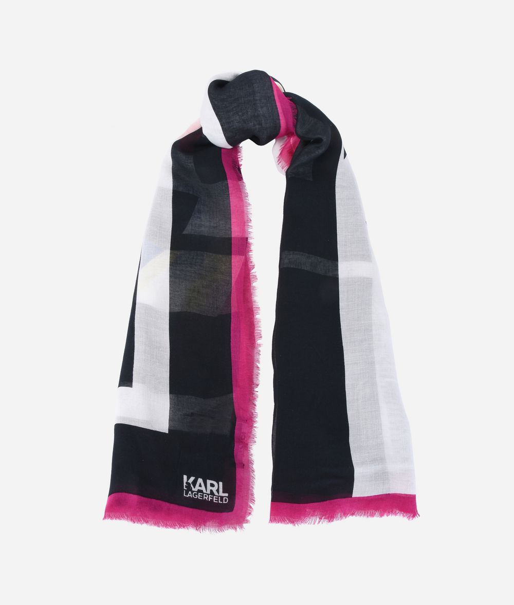 KARL LAGERFELD K/Stripes Modal Silk Scarf Scarf Woman r