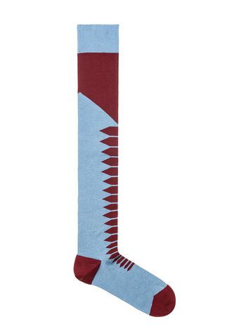 Marni Cotton socks with blue and burgundy rhombus design Woman