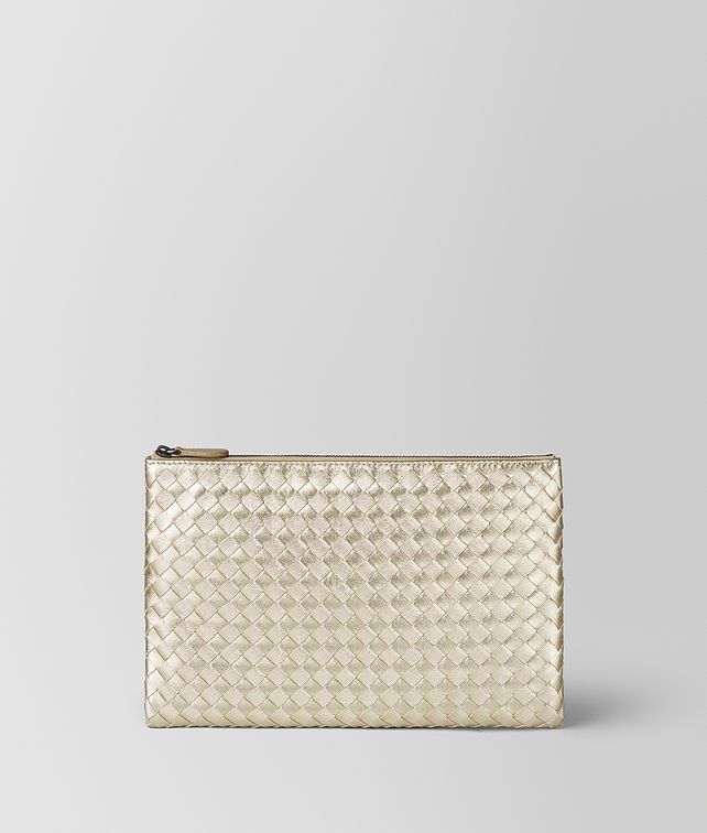 BOTTEGA VENETA PLATINO INTRECCIATO GROS GRAIN BILETTO Mini Bag and Pouche E fp
