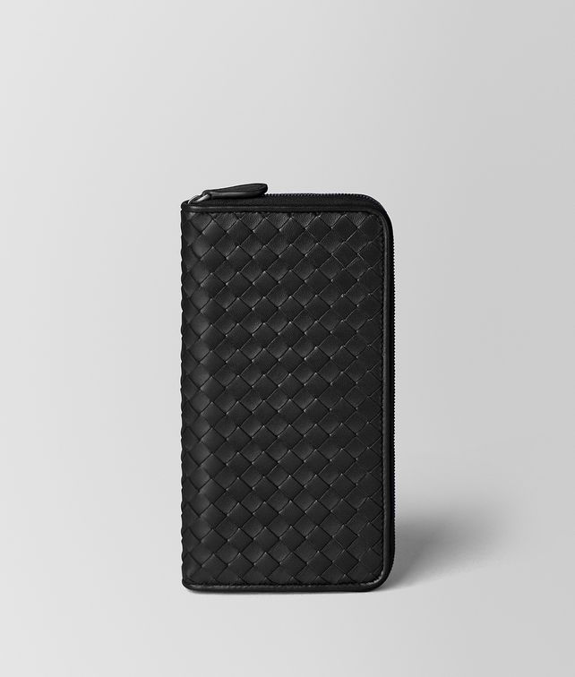 BOTTEGA VENETA NERO INTRECCIATO NAPPA ZIP AROUND WALLET Large Wallet Woman fp