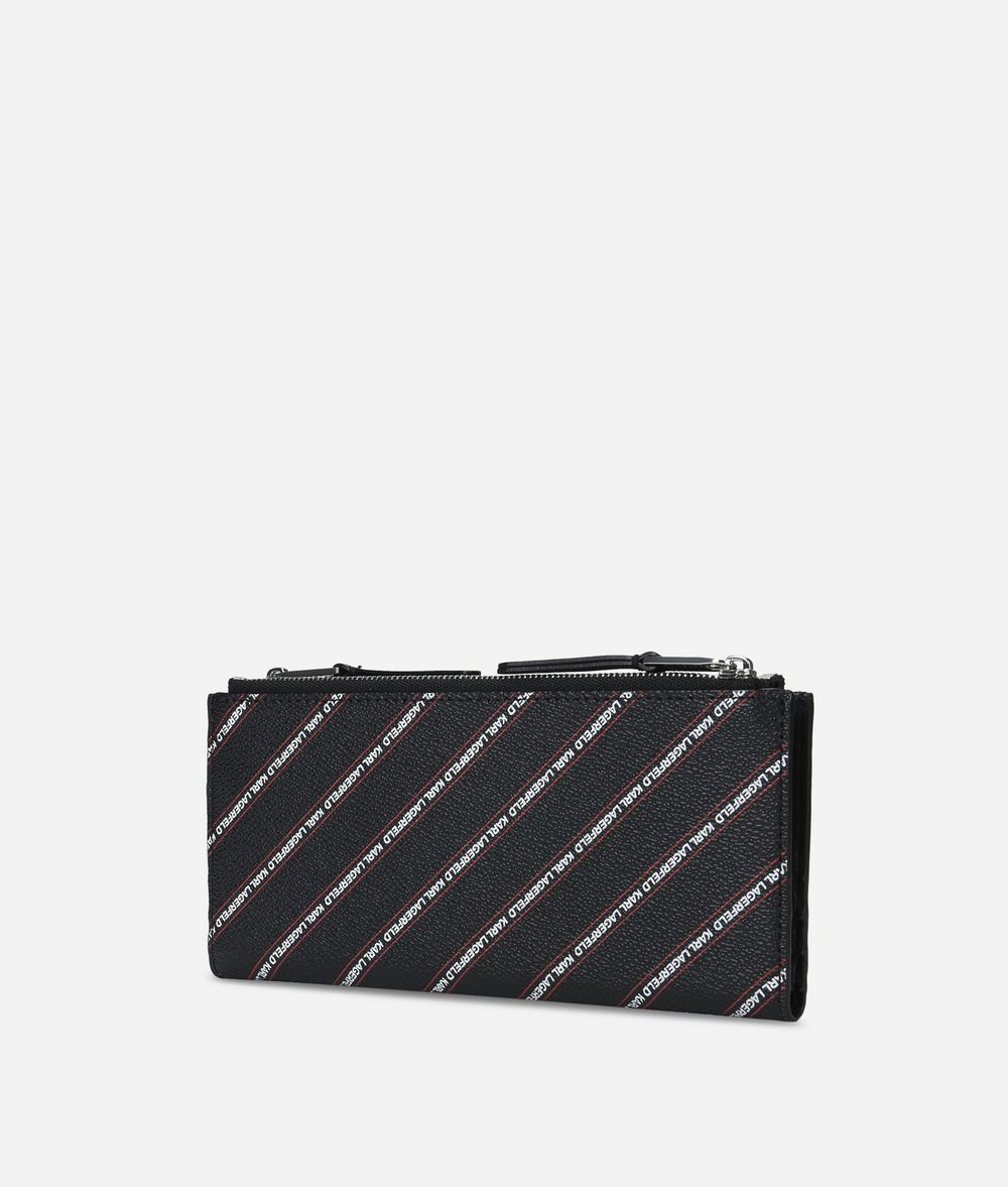 KARL LAGERFELD K/Stripe Logo Fold Wallet Wallet Woman d