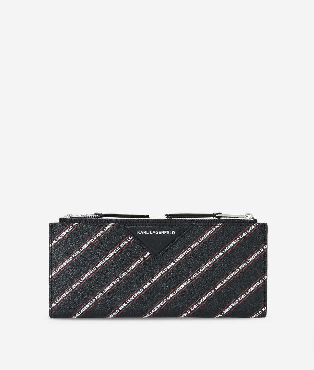 KARL LAGERFELD K/Stripe Logo Fold Wallet Wallet Woman f