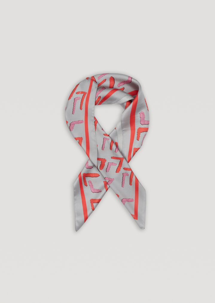 Pañuelo de pura seda con estampado geométrico Pañuelo de pura seda con estampado geométrico