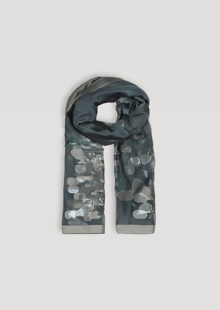 Pañuelo estampado de voile de seda mixta Pañuelo estampado de voile de seda mixta