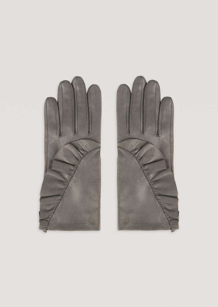 Guantes de piel con volantes en el lateral Guantes de piel con volantes en el lateral