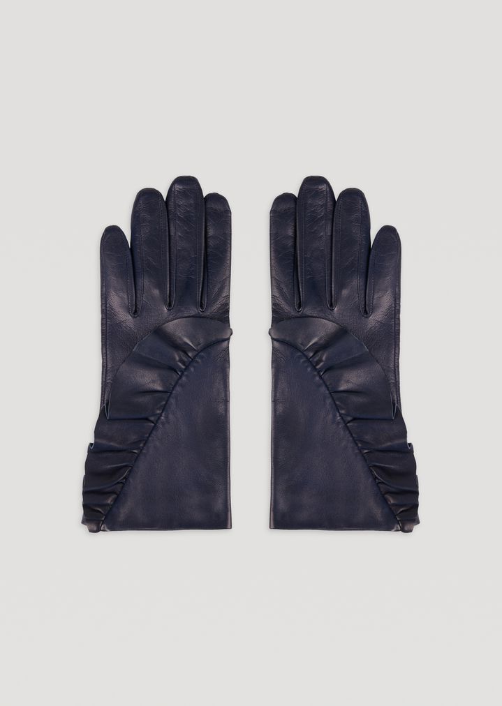 Guantes de piel con volantes en el lateral Guantes de piel con volantes en el lateral