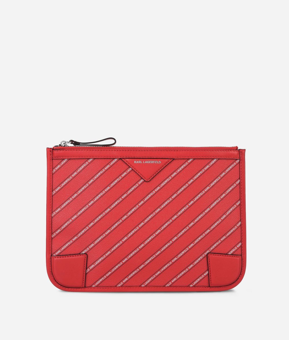 KARL LAGERFELD K/Stripe Logo Small Pouch Minaudière Woman f