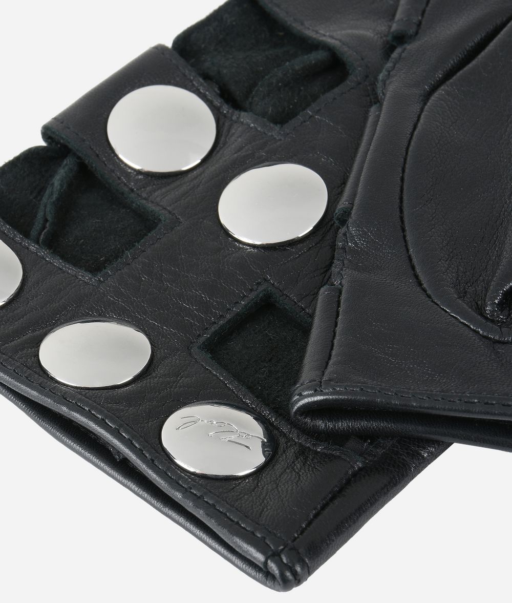 KARL LAGERFELD K/Snaps Leather Gloves Glove Woman r