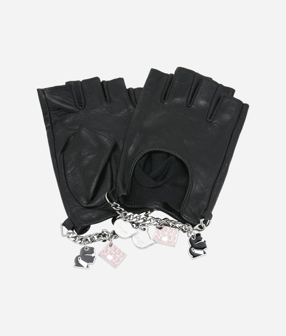 KARL LAGERFELD K/Charm Leather Gloves Glove Woman f