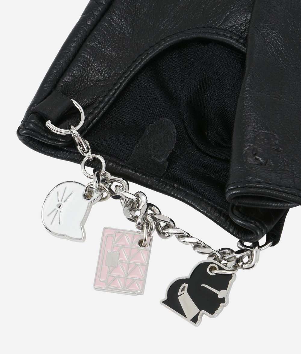 KARL LAGERFELD K/Charm Leather Gloves Glove Woman r