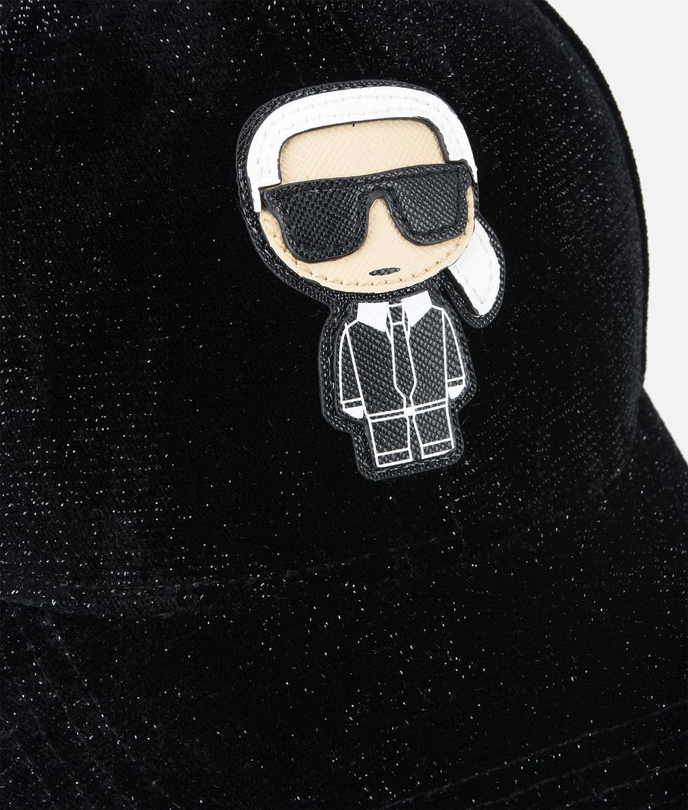 KARL LAGERFELD K/Ikonik Velvet Cap Hat Woman d