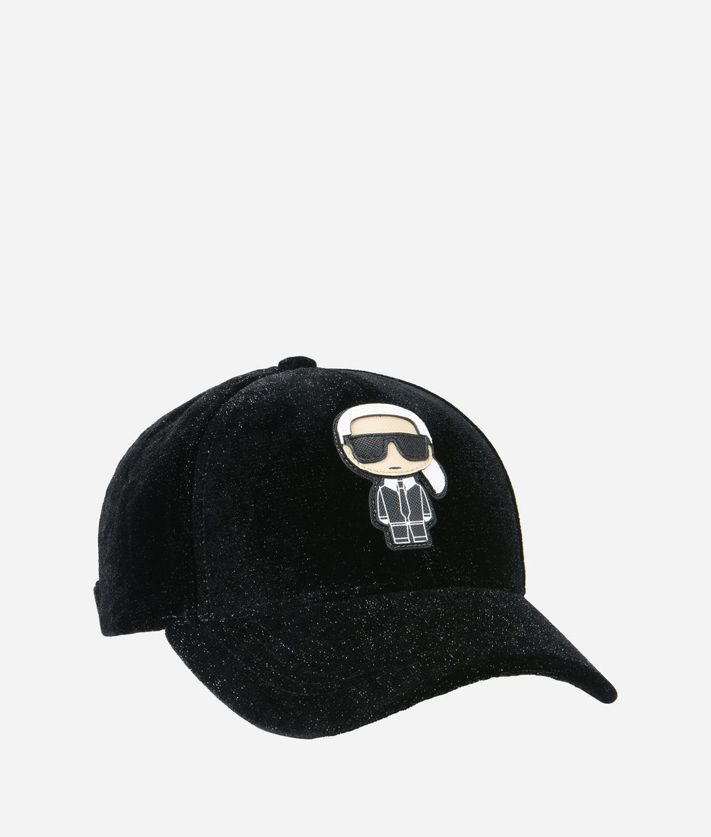 KARL LAGERFELD K/Ikonik Velvet Cap Hat Woman f