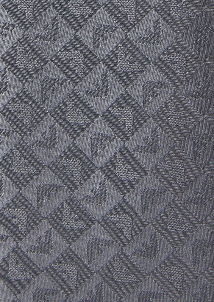 Pure silk scarf with logo pattern | Man | Emporio Armani