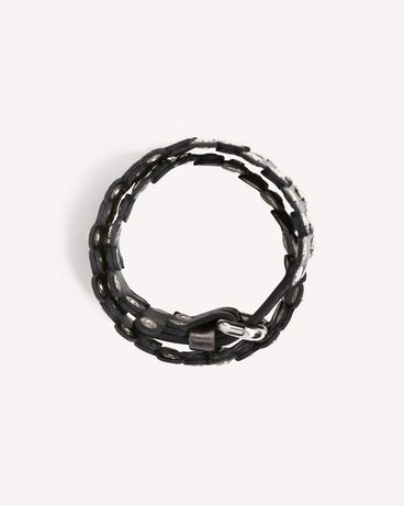 REDValentino FLOWER PUZZLE LEATHER BRACELET