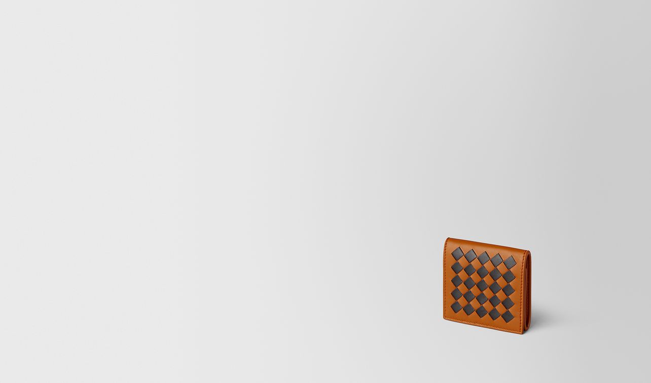 orange/nero intrecciato checker coin purse landing