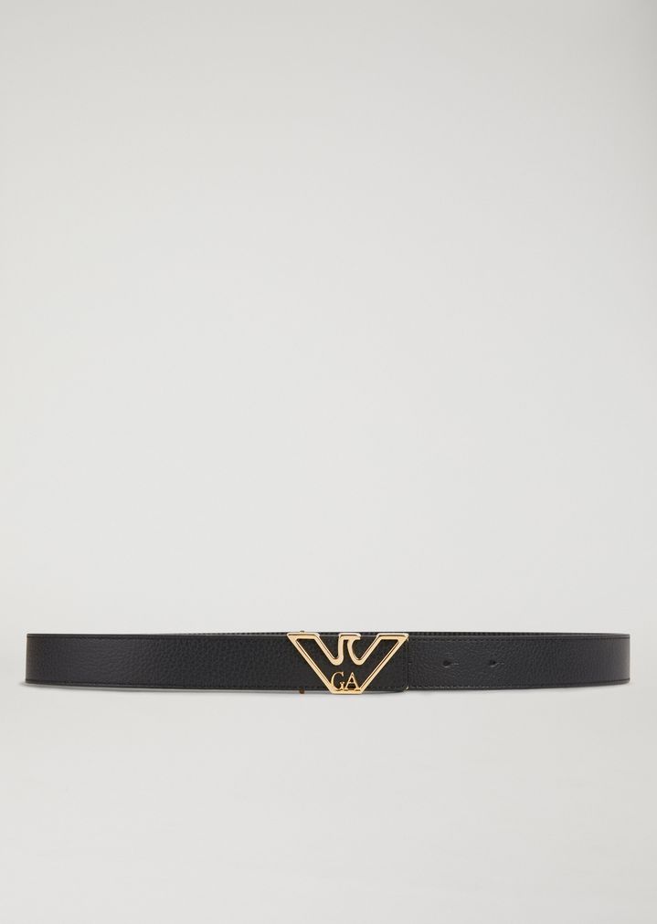 Cinturón de piel con logotipo Cinturón de piel con logotipo