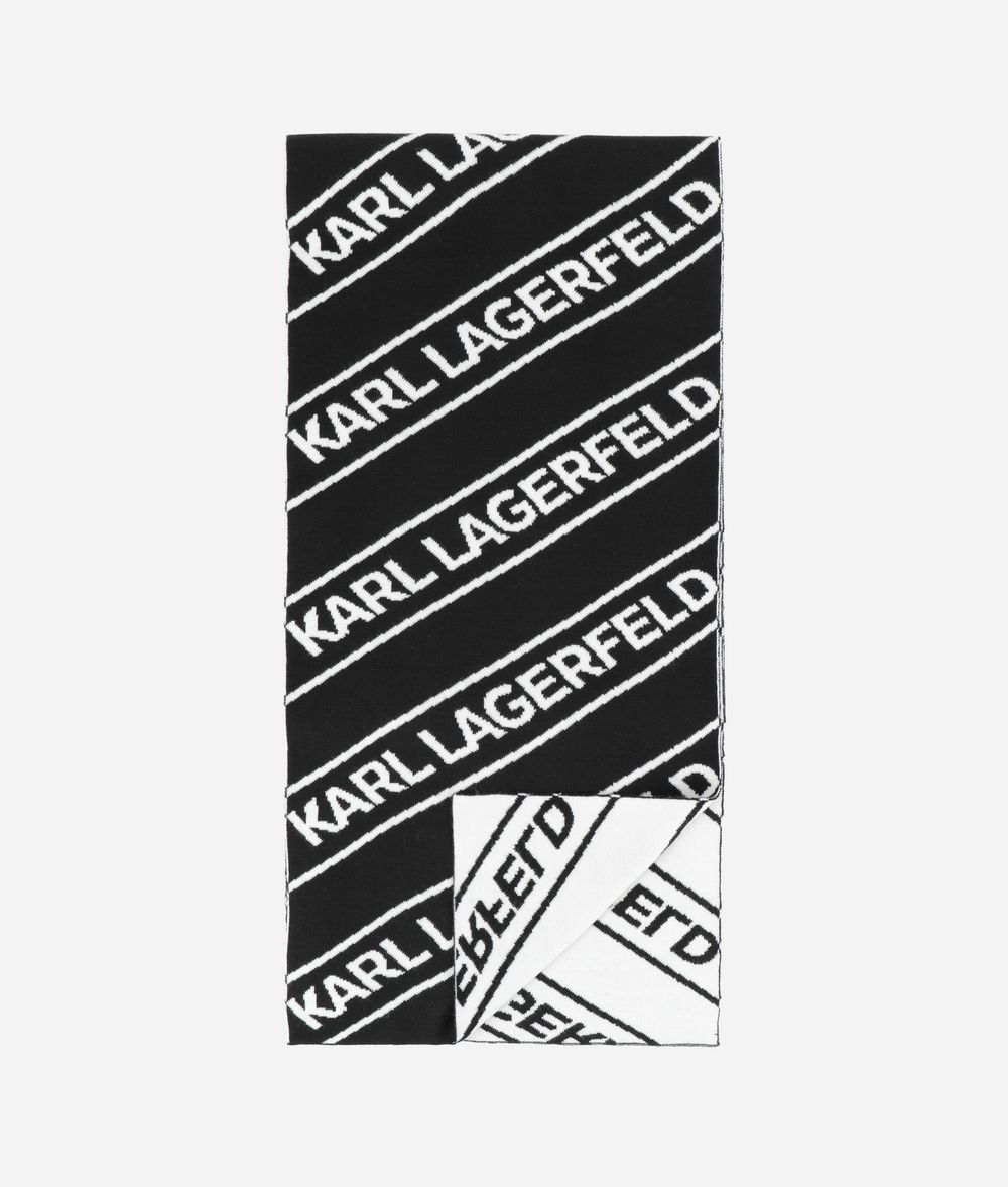 KARL LAGERFELD WOOL LOGO SCARF Scarf Woman f
