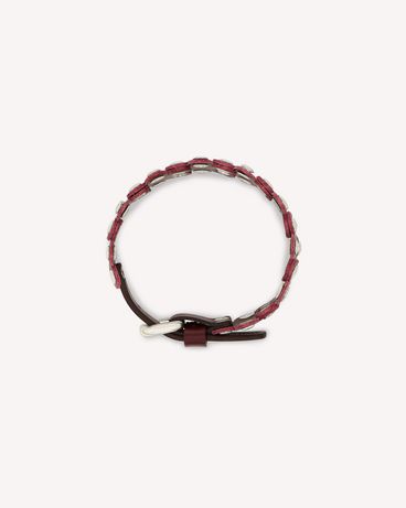 REDValentino FLOWER PUZZLE LEATHER BRACELET
