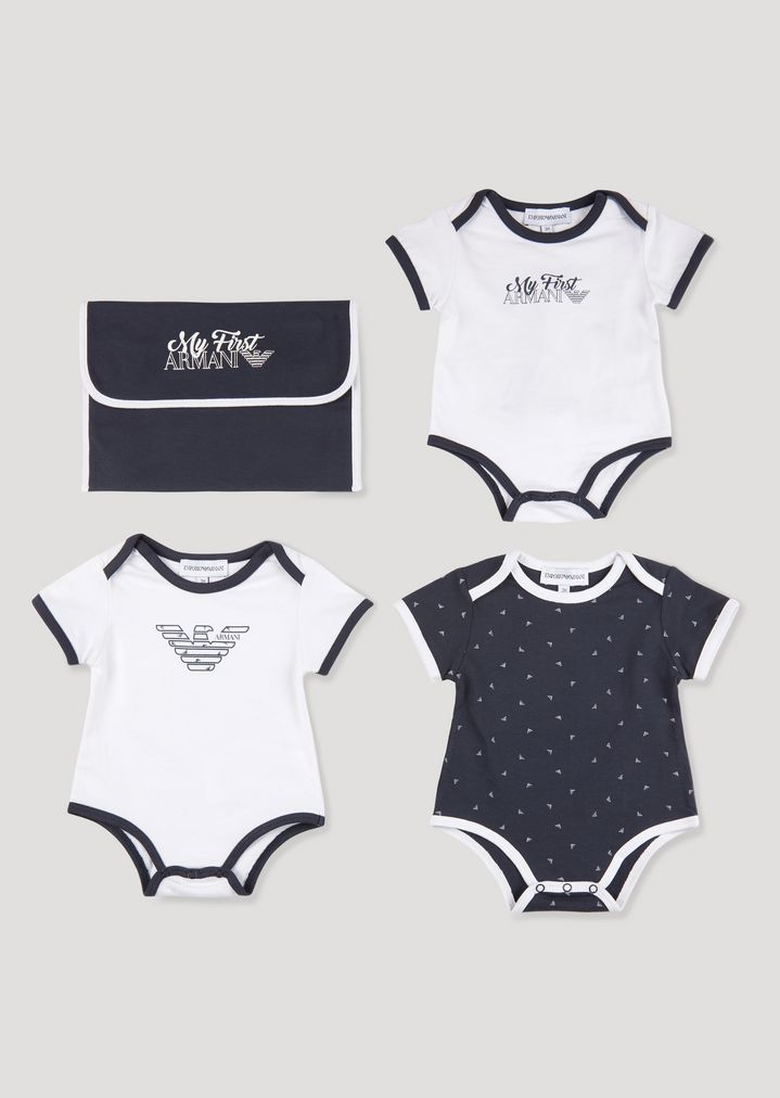 Set de regalo para bebé con tres bodis My First Armani Set de regalo para bebé con tres bodis My First Armani
