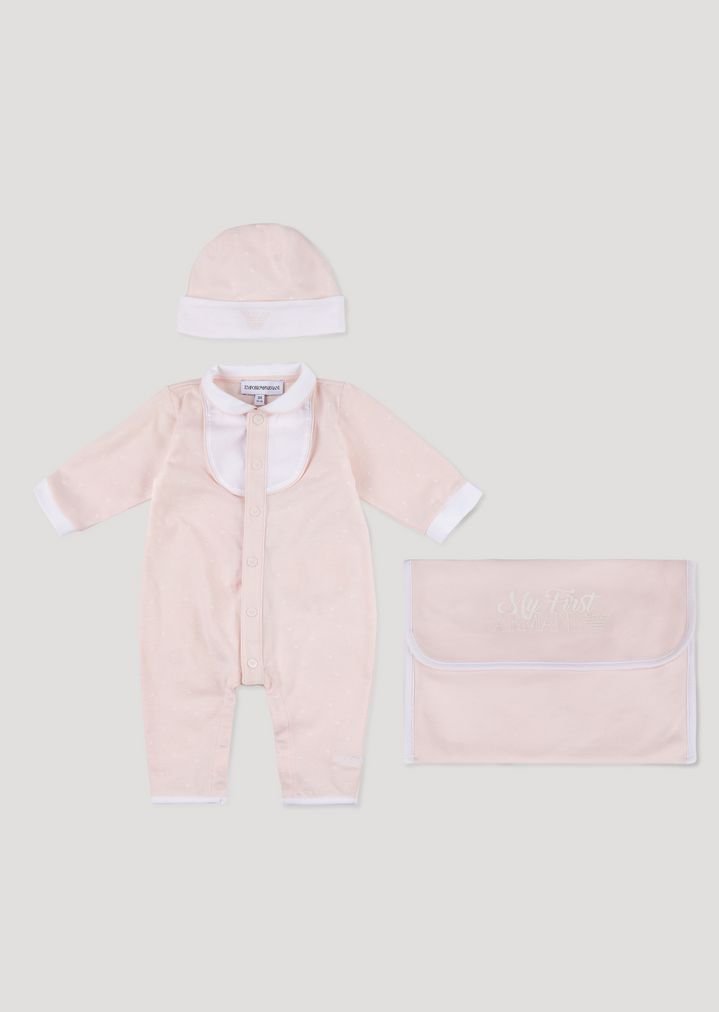 Set de regalo pelele y gorro con logotipo Set de regalo pelele y gorro con logotipo