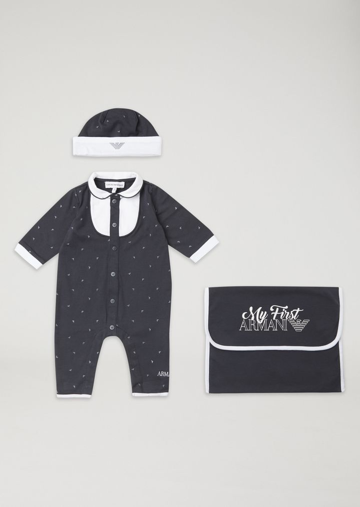 Set de regalo pelele y gorro con logotipo Set de regalo pelele y gorro con logotipo