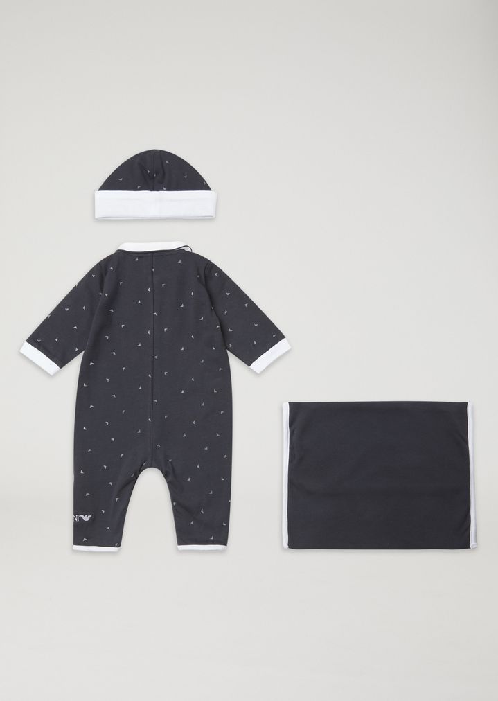 Set de regalo pelele y gorro con logotipo Set de regalo pelele y gorro con logotipo